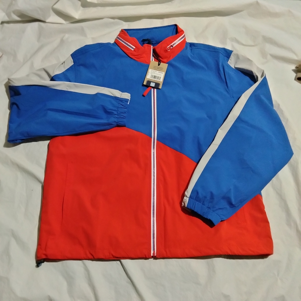 Chubbies All Star Full Zip Track Jacket Mesh Lined Hooded Nylon Men's Blue Red L